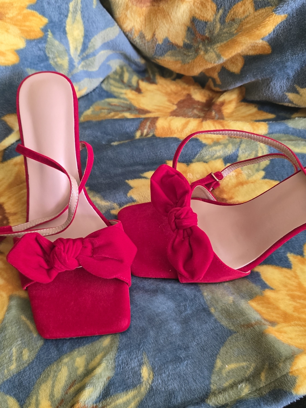 Wild Diva Hot Pink Bow Slingback Heels
